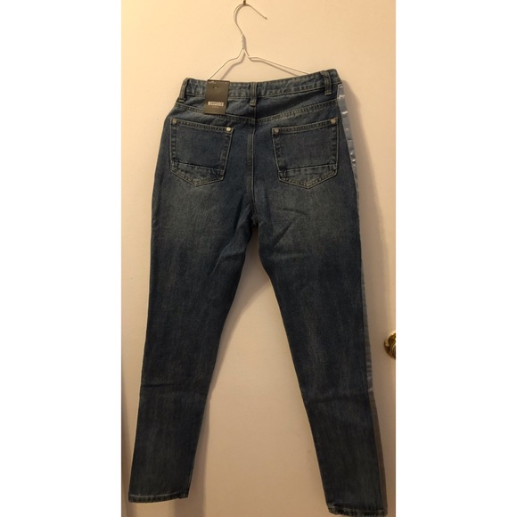 NWT Missguided Satin Panel PETITE Mom Jeans - Picture 3 of 4